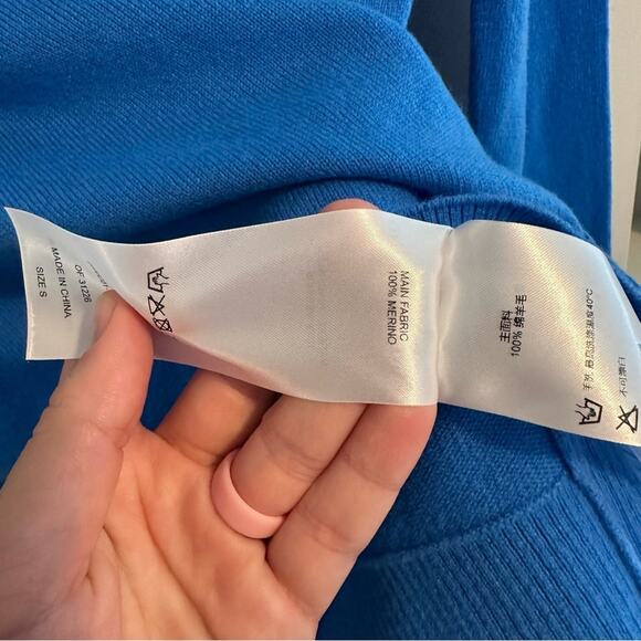 NWT Vanessa Bruno Blue Merino Wool Crewneck Sweater Small - Picture 7 of 15